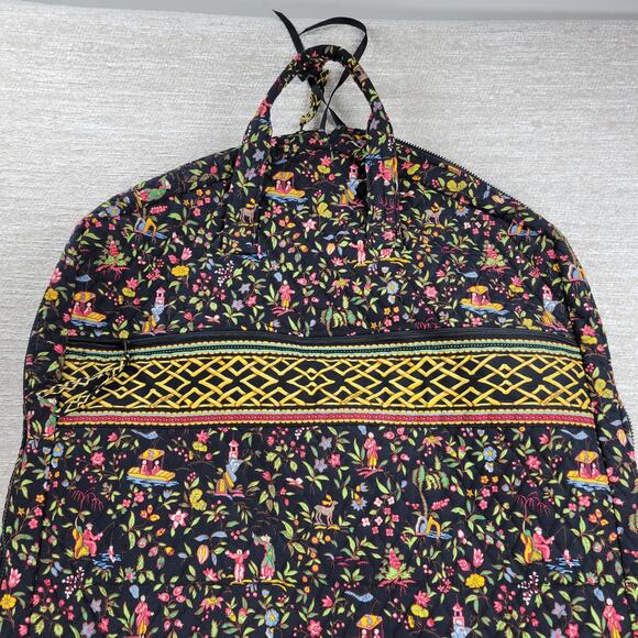 Vera Bradley Ming Garment Bag Black Quilted Floral Asian Travel Luggage Carry On - Picture 3 of 16